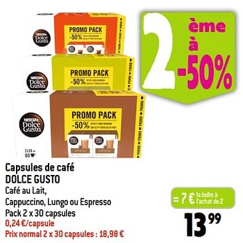Promotions Capsules de café dolce gusto - Nescafe - Valide de 20/09/2023 à 26/09/2023 chez Louis Delhaize