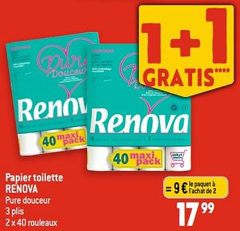 Promotions Papier toilette renova - Renova - Valide de 20/09/2023 à 26/09/2023 chez Louis Delhaize