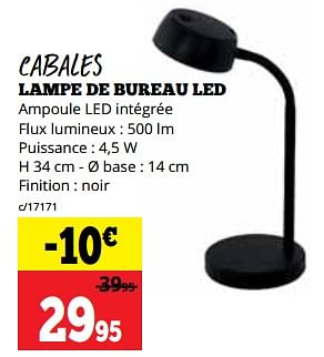 Promotions Cabales lampe de bureau led - Produit maison - Dema - Valide de 18/09/2023 à 01/10/2023 chez Dema