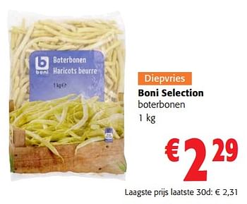Promoties Boni selection boterbonen - Boni - Geldig van 20/09/2023 tot 01/10/2023 bij Colruyt