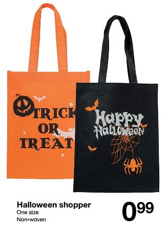 Promotions Halloween shopper - Produit maison - Zeeman  - Valide de 23/09/2023 à 29/09/2023 chez Zeeman