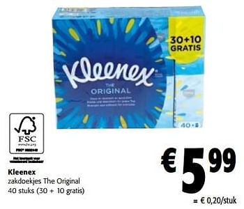 Promoties Kleenex zakdoekjes the original - Kleenex - Geldig van 20/09/2023 tot 01/10/2023 bij Colruyt