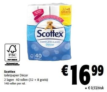 Promoties Scottex toiletpapier décor - Scottex - Geldig van 20/09/2023 tot 01/10/2023 bij Colruyt