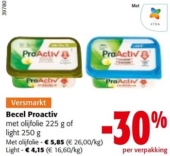 Promoties Becel proactiv met olijfolie of light - Becel - Geldig van 20/09/2023 tot 01/10/2023 bij Colruyt