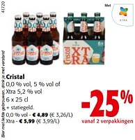 Promoties Cristal 0,0 % vol of xtra - Cristal - Geldig van 20/09/2023 tot 01/10/2023 bij Colruyt