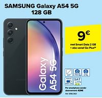 Promoties Samsung galaxy a54 5g 128 gb - Samsung - Geldig van 20/09/2023 tot 02/10/2023 bij Carrefour