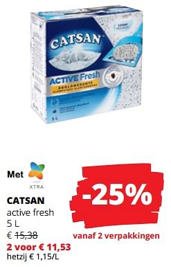 Promoties Catsan active fresh - Catsan - Geldig van 21/09/2023 tot 04/10/2023 bij Spar (Colruytgroup)