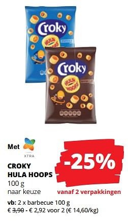 Promoties Croky hula hoops barbecue - Croky - Geldig van 21/09/2023 tot 04/10/2023 bij Spar (Colruytgroup)