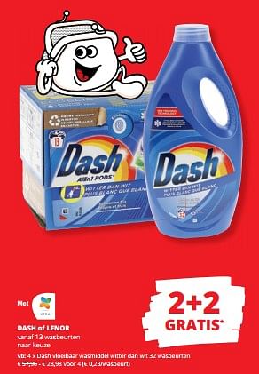 Promoties Dash vloeibaar wasmiddel witter dan wit - Dash - Geldig van 21/09/2023 tot 04/10/2023 bij Spar (Colruytgroup)