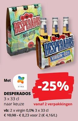 Promoties Desperados virgin 0,0% - Desperados - Geldig van 21/09/2023 tot 04/10/2023 bij Spar (Colruytgroup)