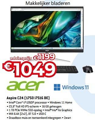 Promoties Acer aspire c24 1750 i7516 be - Acer - Geldig van 20/08/2023 tot 30/09/2023 bij Exellent