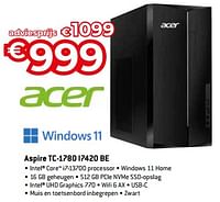 Acer aspire tc-1780 i7420 be-Acer