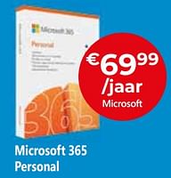 Promoties Microsoft 365 personal - Microsoft - Geldig van 20/08/2023 tot 30/09/2023 bij Exellent