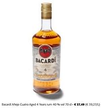Bacardí añejo cuatro aged 4 years rum-Bacardi