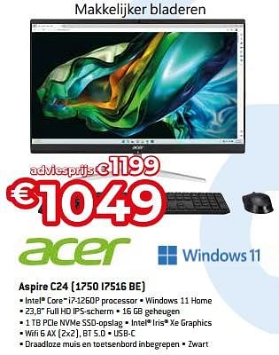 Promotions Acer aspire c24 1750 i7516 be - Acer - Valide de 20/08/2023 à 30/09/2023 chez Exellent