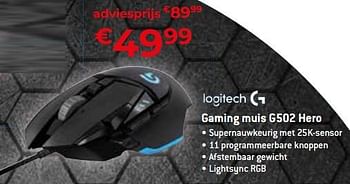 Promoties Gaming muis g502 hero - Logitech - Geldig van 20/08/2023 tot 30/09/2023 bij Exellent