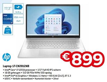 Promoties Hp laptop 17-cn2012nb - HP - Geldig van 20/08/2023 tot 30/09/2023 bij Exellent