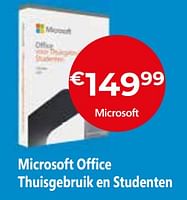 Promoties Microsoft office thuisgebruik en studenten - Microsoft - Geldig van 20/08/2023 tot 30/09/2023 bij Exellent
