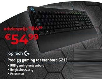 Promoties Prodigy gaming toetsenbord g213 - Logitech - Geldig van 20/08/2023 tot 30/09/2023 bij Exellent