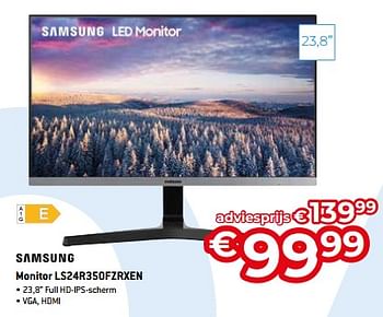 Promoties Samsung monitor ls24r350fzrxen - Samsung - Geldig van 20/08/2023 tot 30/09/2023 bij Exellent