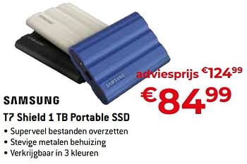 Promoties Samsung t7 shield 1 tb portable ssd - Samsung - Geldig van 20/08/2023 tot 30/09/2023 bij Exellent