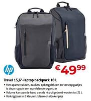 Promoties Travel 15,6``-laptop backpack - HP - Geldig van 20/08/2023 tot 30/09/2023 bij Exellent