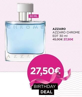 Promotions Azzaro chrome edt - Azzaro - Valide de 18/09/2023 à 22/10/2023 chez ICI PARIS XL