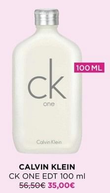 Promotions Calvin klein ck one edt - Calvin Klein - Valide de 18/09/2023 à 22/10/2023 chez ICI PARIS XL