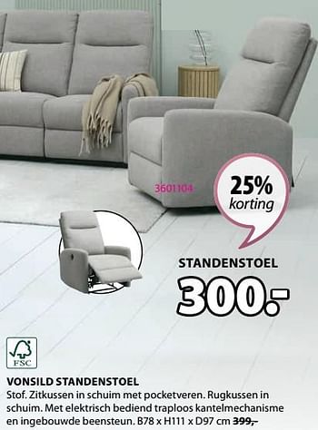 Promoties Vonsild standenstoel - Huismerk - Jysk - Geldig van 18/09/2023 tot 15/10/2023 bij Jysk