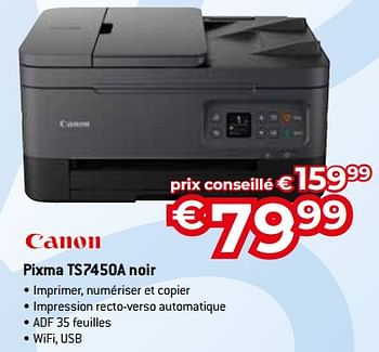 Promotions Canon pixma ts7450a noir - Canon - Valide de 20/08/2023 à 30/09/2023 chez Exellent