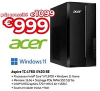 Promotions Acer aspire tc-1780 i7420 be - Acer - Valide de 20/08/2023 à 30/09/2023 chez Exellent