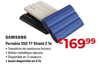 Promotions Samsung portable ssd t7 shield 2 to - Samsung - Valide de 20/08/2023 à 30/09/2023 chez Exellent
