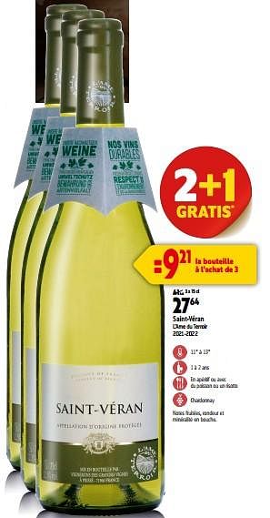 Promoties Saint-véran l’ame du terroir 2021-2022 - Witte wijnen - Geldig van 13/09/2023 tot 10/10/2023 bij Match