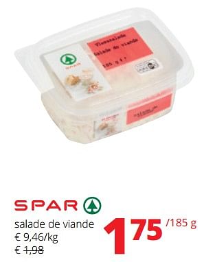Promoties Salade de viande - Spar - Geldig van 21/09/2023 tot 04/10/2023 bij Spar (Colruytgroup)