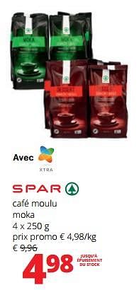 Promotions Café moulu moka - Spar - Valide de 21/09/2023 à 04/10/2023 chez Spar (Colruytgroup)
