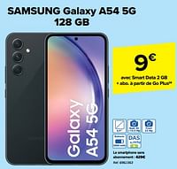 Promotions Samsung galaxy a54 5g 128 gb - Samsung - Valide de 20/09/2023 à 02/10/2023 chez Carrefour