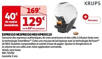 Promo ESPRESSO NESCAFE DOLCE GUSTO NEO KP850110 chez Auchan