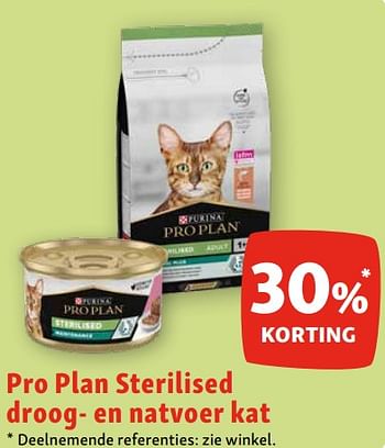 Promoties Pro plan sterilised droog- en natvoer kat 30% korting - Purina - Geldig van 25/09/2023 tot 30/09/2023 bij Maxi Zoo