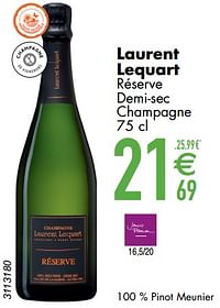 Laurent lequart réserve demi-sec champagne-Champagne