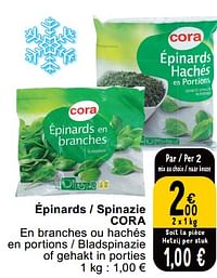 Épinards - spinazie cora-Huismerk - Cora