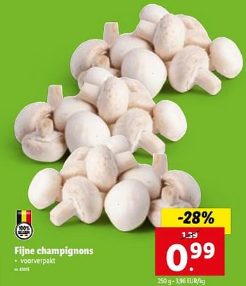 Promoties Fijne champignons - Huismerk - Lidl - Geldig van 27/09/2023 tot 03/10/2023 bij Lidl