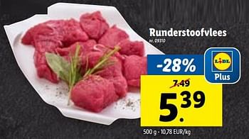 Promoties Runderstoofvlees - Huismerk - Lidl - Geldig van 27/09/2023 tot 03/10/2023 bij Lidl