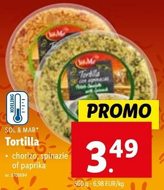 Promoties Tortilla - Sol & Mar - Geldig van 27/09/2023 tot 03/10/2023 bij Lidl