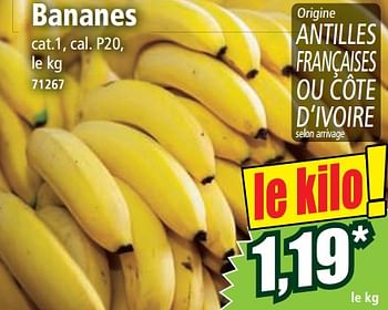 Promotions Bananes - Produit Maison - Norma - Valide de 27/09/2023 à 03/10/2023 chez Norma