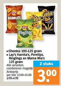 Cheetos lay’s hamka`s, pomtips, ringlings en mama mia`s-Huismerk - Albert Heijn