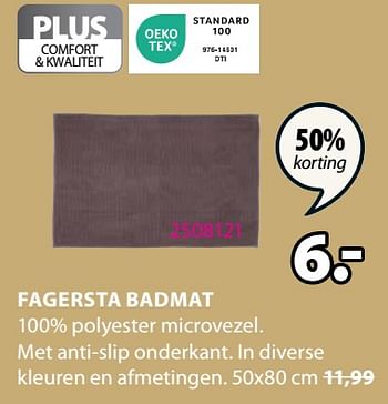 Promoties Fagersta badmat - Huismerk - Jysk - Geldig van 25/09/2023 tot 15/10/2023 bij Jysk
