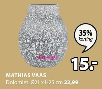 Promoties Mathias vaas - Huismerk - Jysk - Geldig van 25/09/2023 tot 15/10/2023 bij Jysk