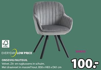 Promoties Onsevig fauteuil - Huismerk - Jysk - Geldig van 25/09/2023 tot 15/10/2023 bij Jysk