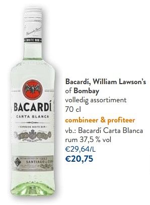 Promoties Bacardí carta blanca rum - Bacardi - Geldig van 20/09/2023 tot 03/10/2023 bij OKay