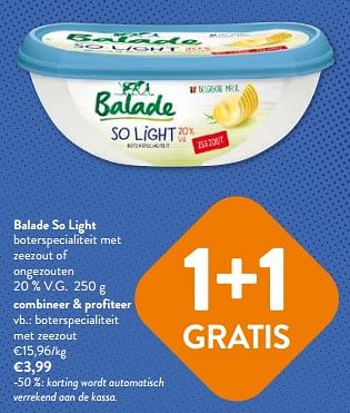 Promoties Balade so light boterspecialiteit met zeezout - Balade - Geldig van 20/09/2023 tot 03/10/2023 bij OKay